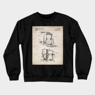 Coffee Maker Patent - Coffee Lover Kitchen Cafe Decor Art - Antique Crewneck Sweatshirt